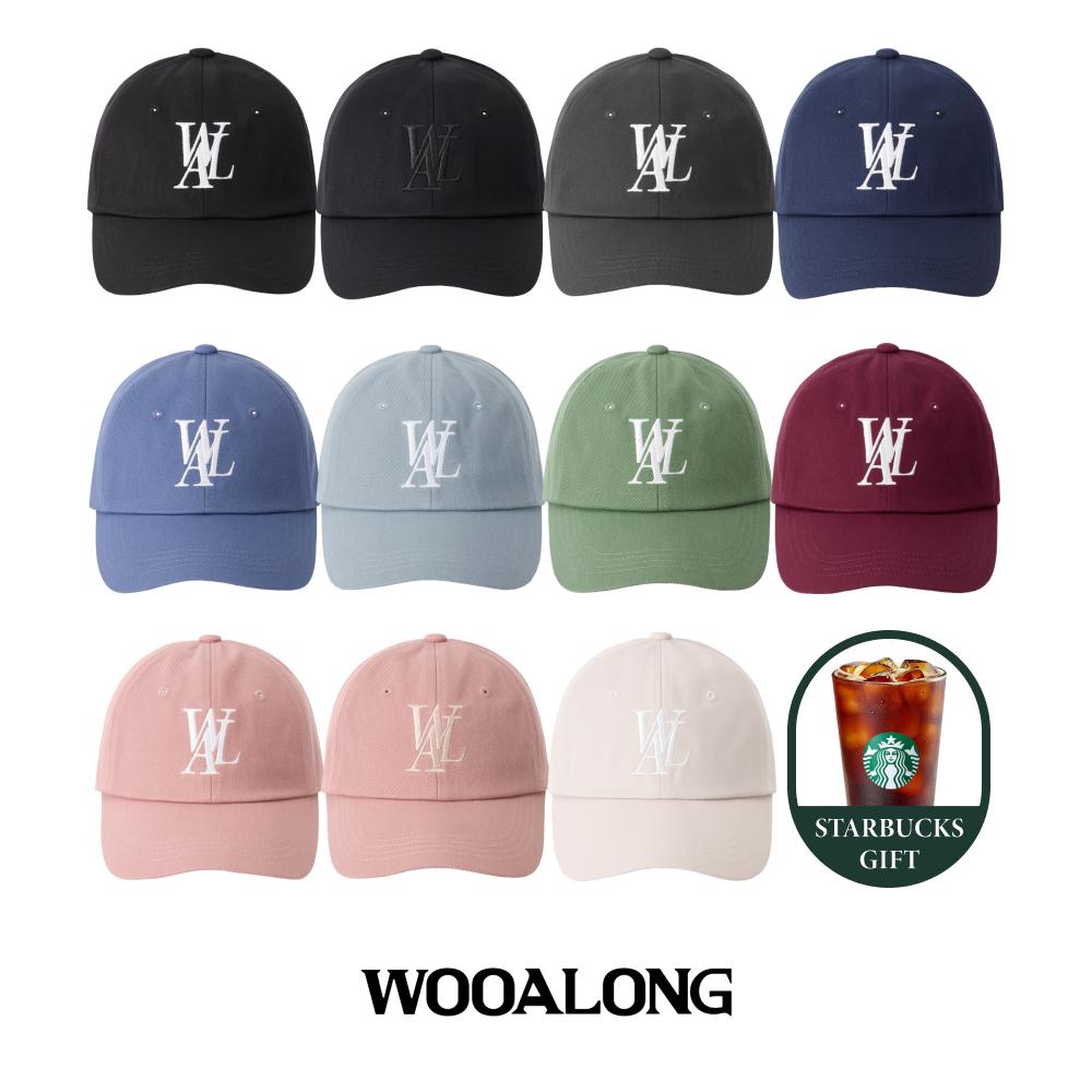 [우알롱] 스테디 시그니처 로고 볼캡 (21color) 택1