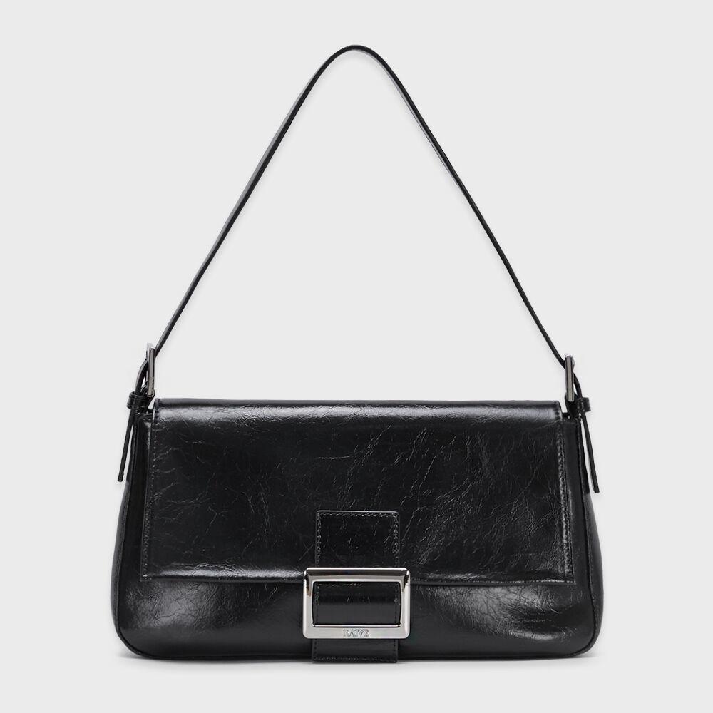 Wrinkle Leather Luke Bag in Black VX1MG105-10