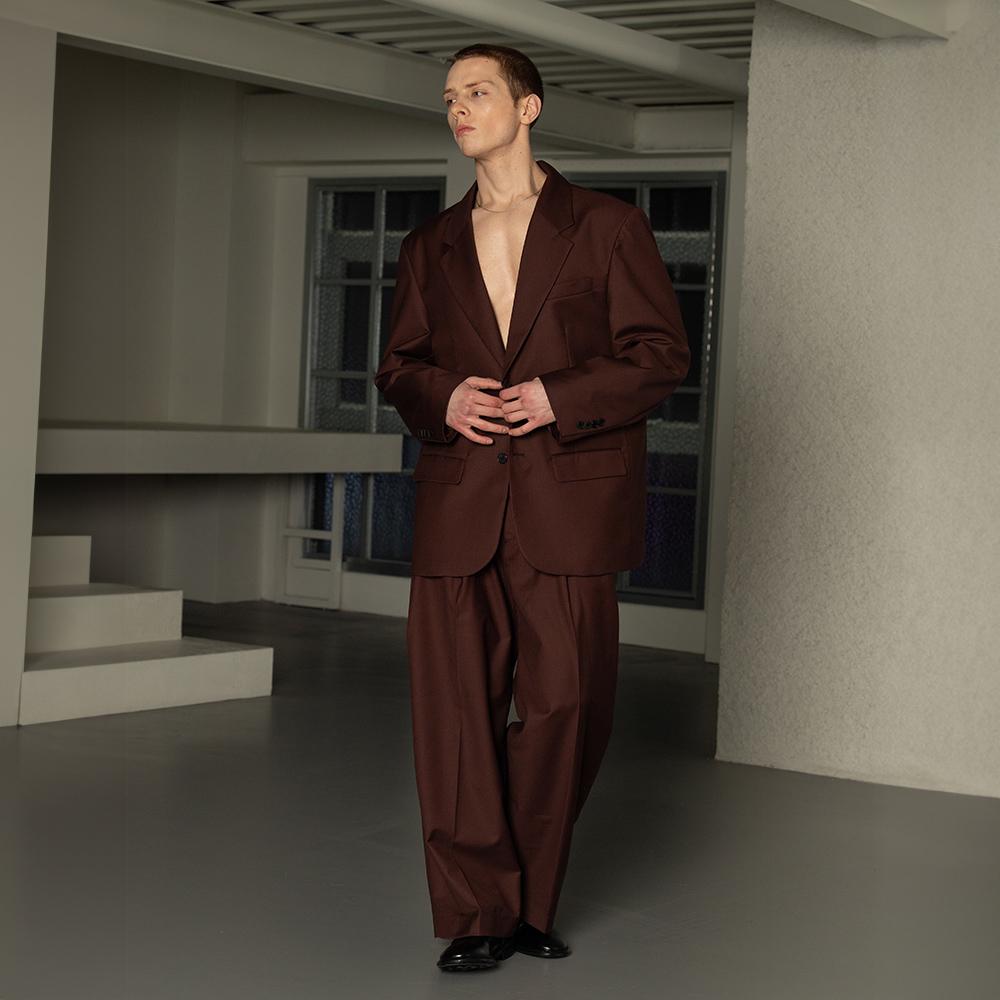 테일러 오버핏 와이드 셋업 수트 - BROWN