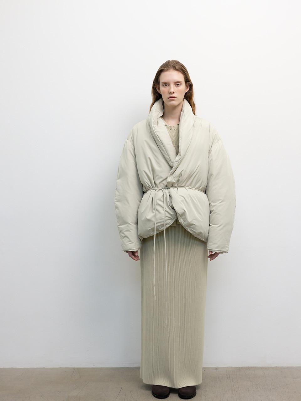 SHAWL COLLAR GOOSE DOWN JACKET [IVORY]