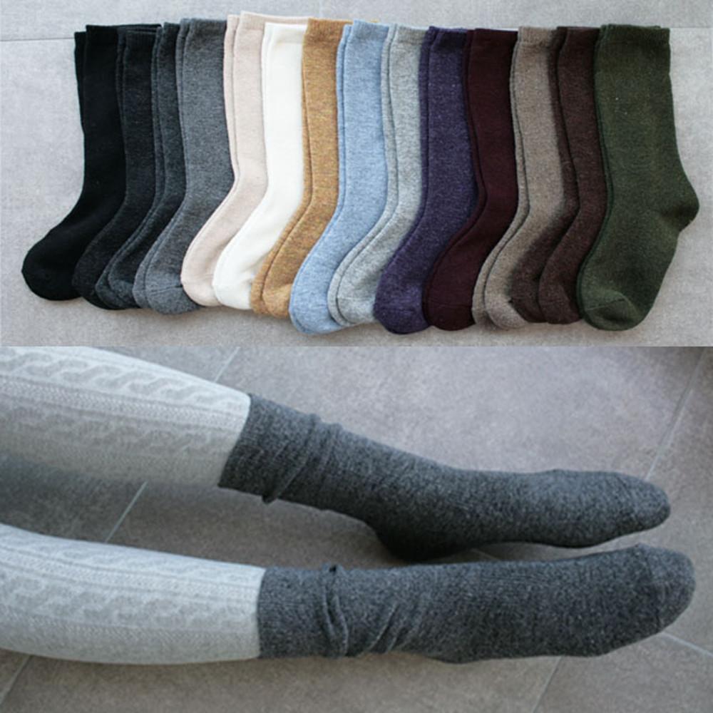 울 무지 긴목 니트 롱양말 겨울 socks