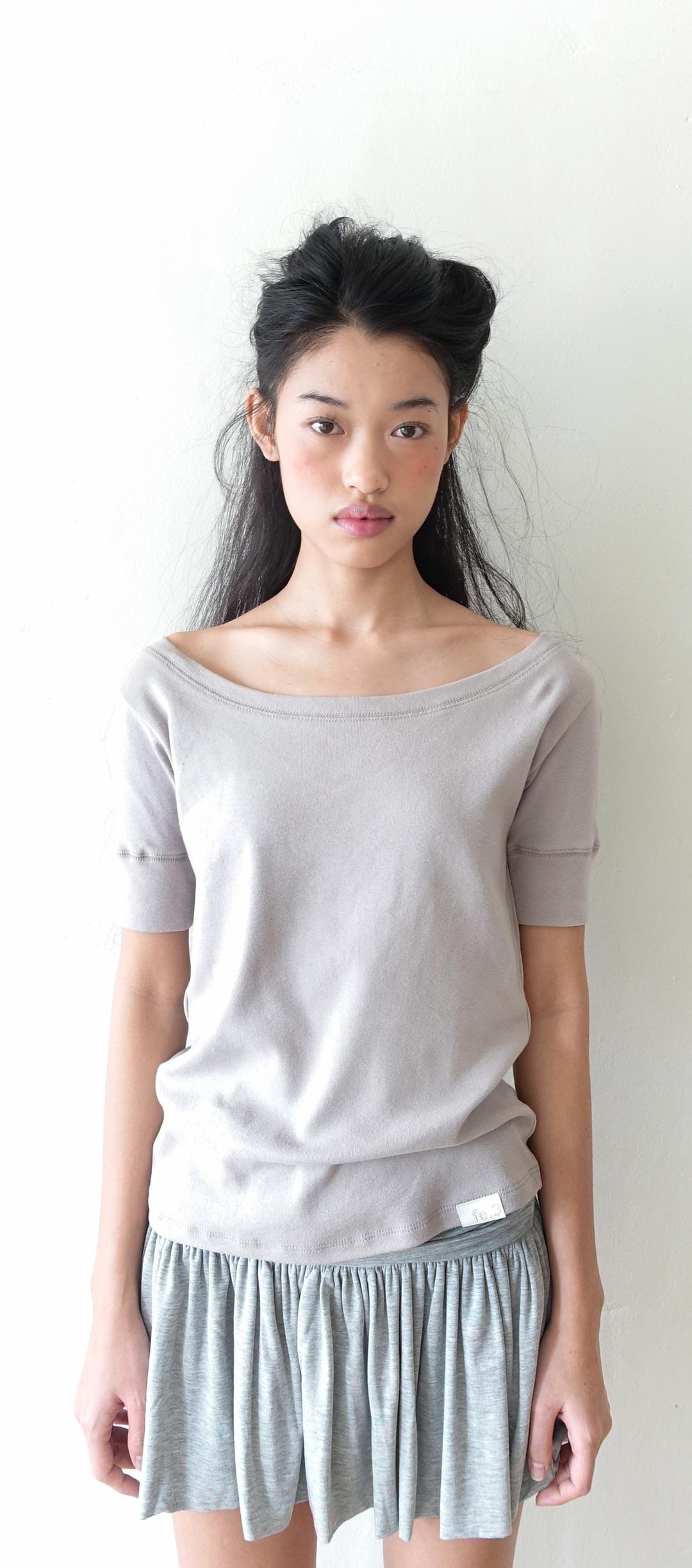 2차★[fe.3] rib half top (greyish beige)
