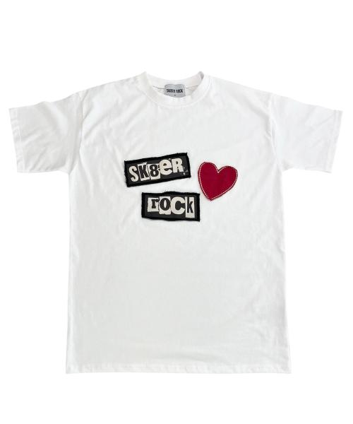 Love Rock Patchwork T-shirt ((white))