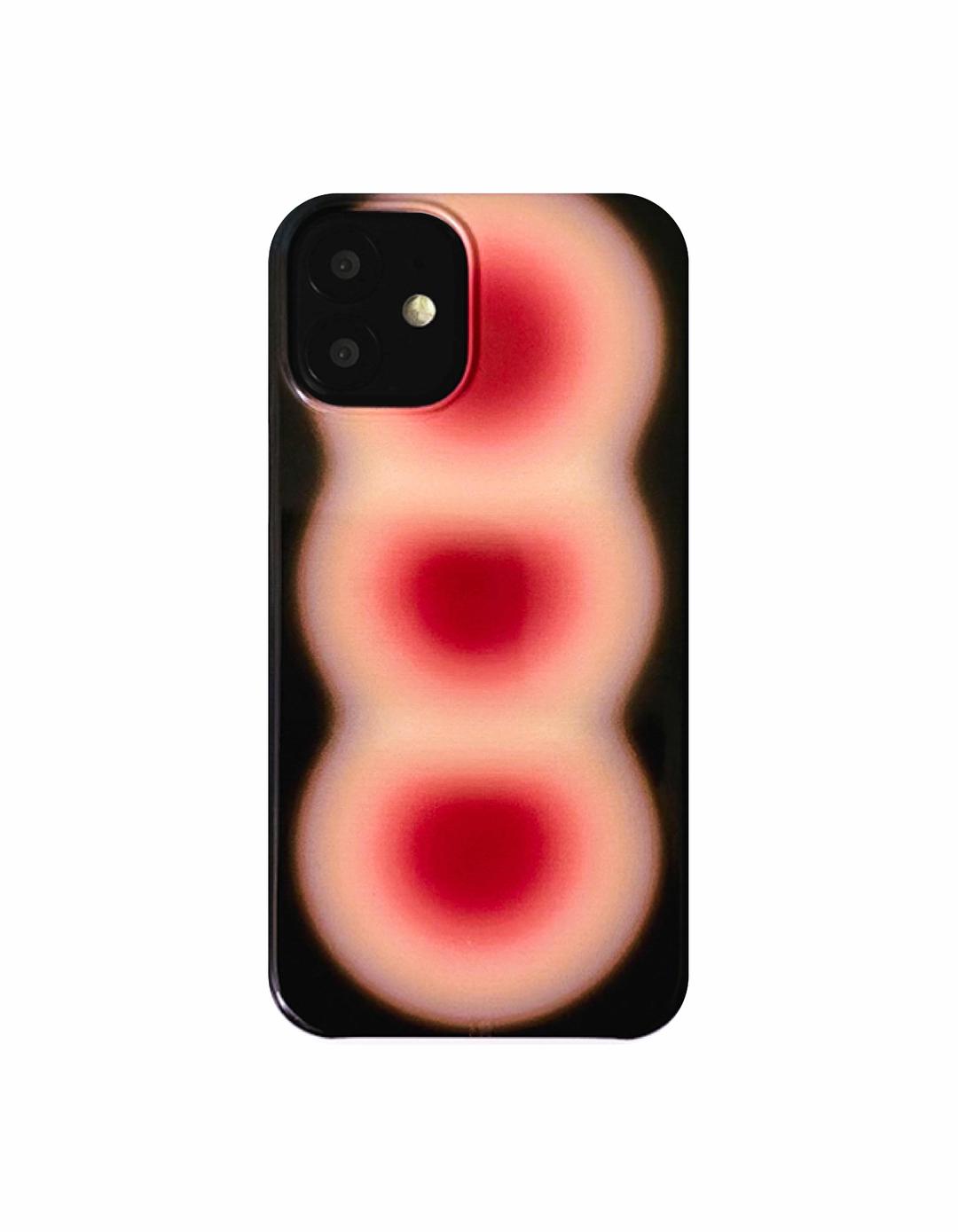 Spread Overlap Black Phone Case (Pink+Apricot)