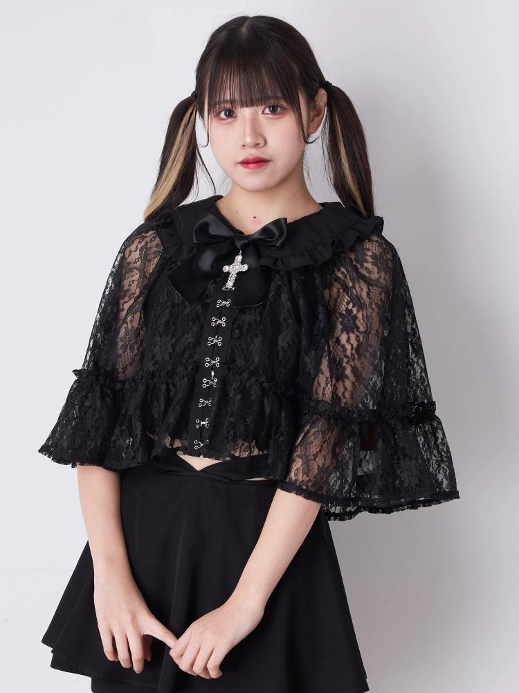 クロスリボンフリルケープ