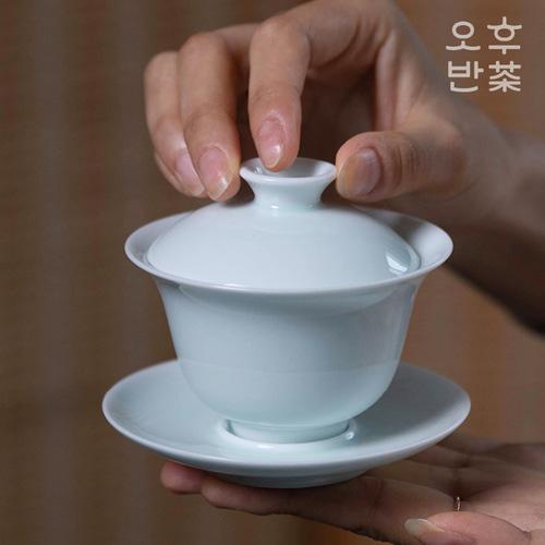 연청 백자 개완 다기 다구 다기잔 보이차 다관 100ml