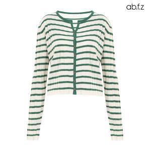 [ab.f.z] 캐주얼 컬러 스트라이프 골지 가디건 (AFW4QY41A)