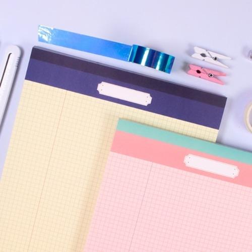 B5 A4 모눈 떡메 옥스포드 노트 2type [그리드 격자 대 떡메모지 by FRAISEL 공시생 노트패드]