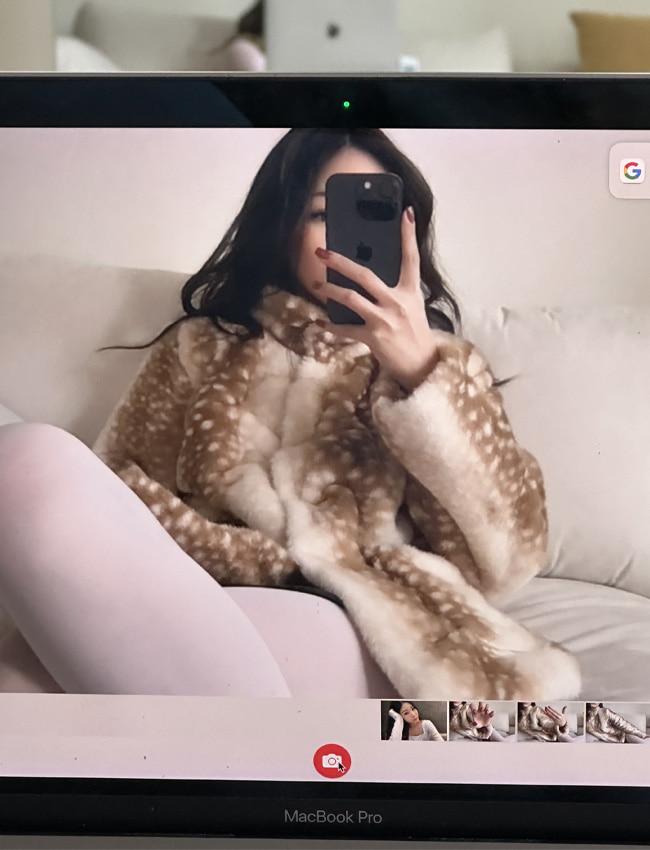 snow deer fur jacket