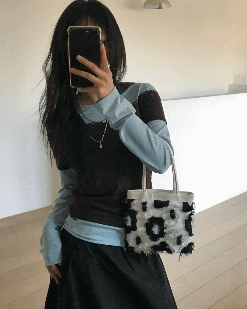 HUG LACE LAYERED SLEEVE T