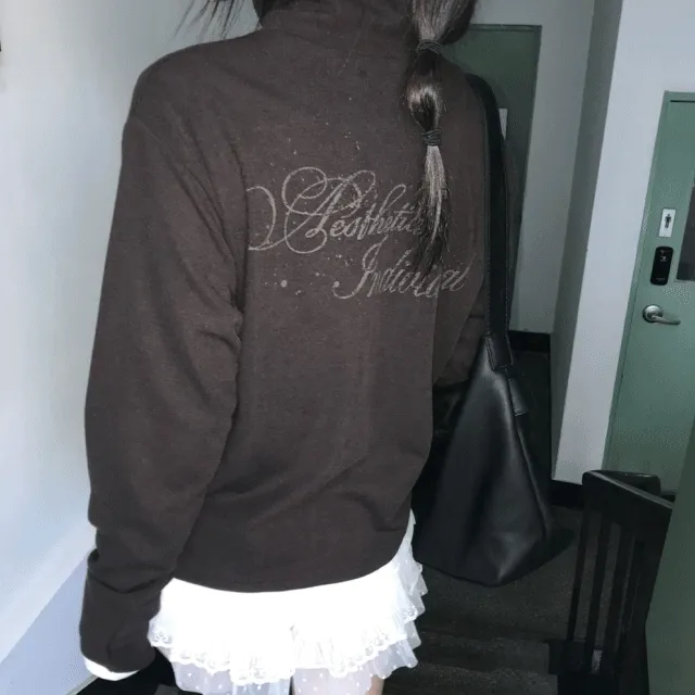[유니크힙🖤/데일리] 디티 하이넥 터틀넥 세일러 니트 가디건