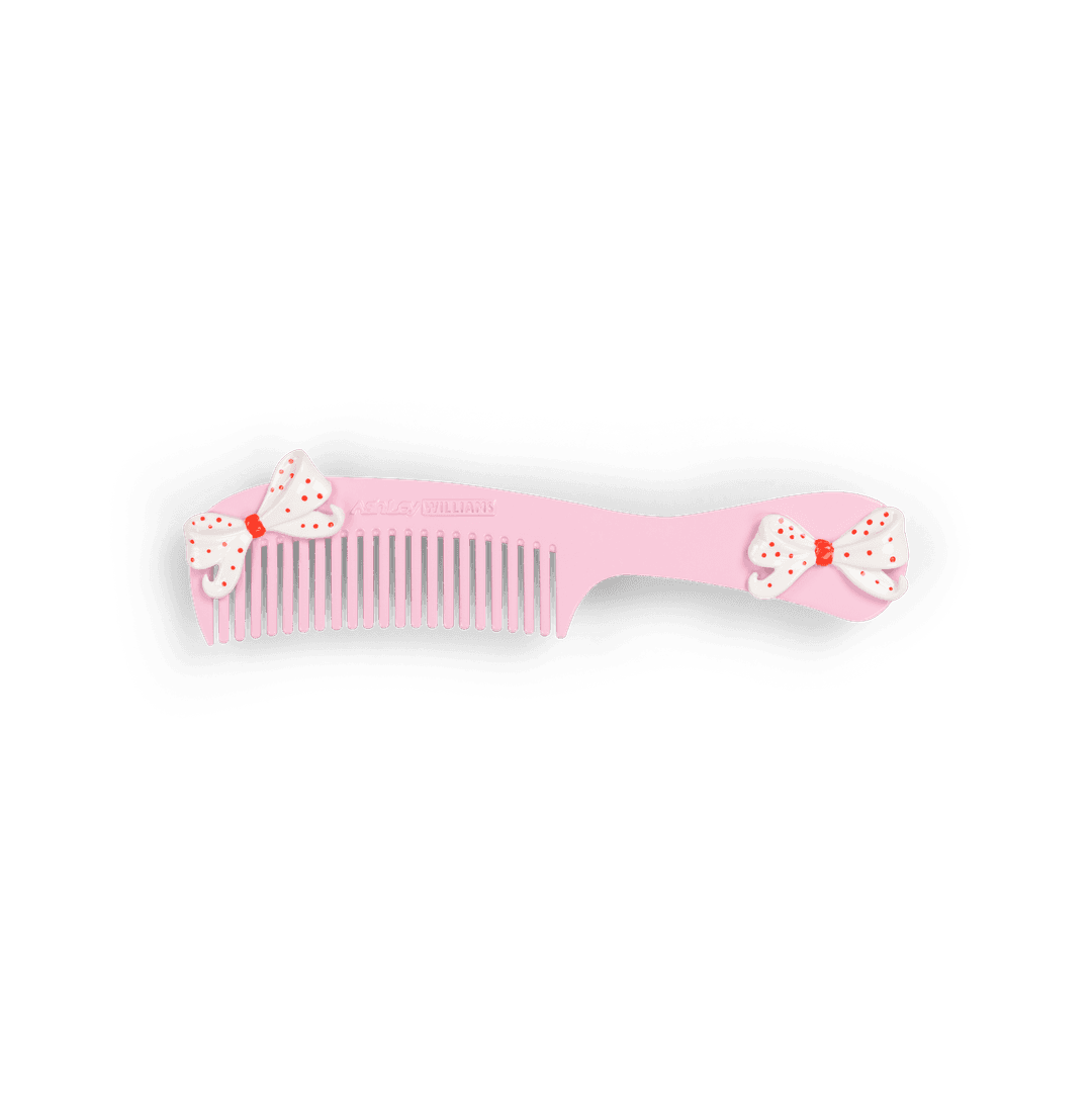 BOW COMB HAIR CLIP  -  PINK