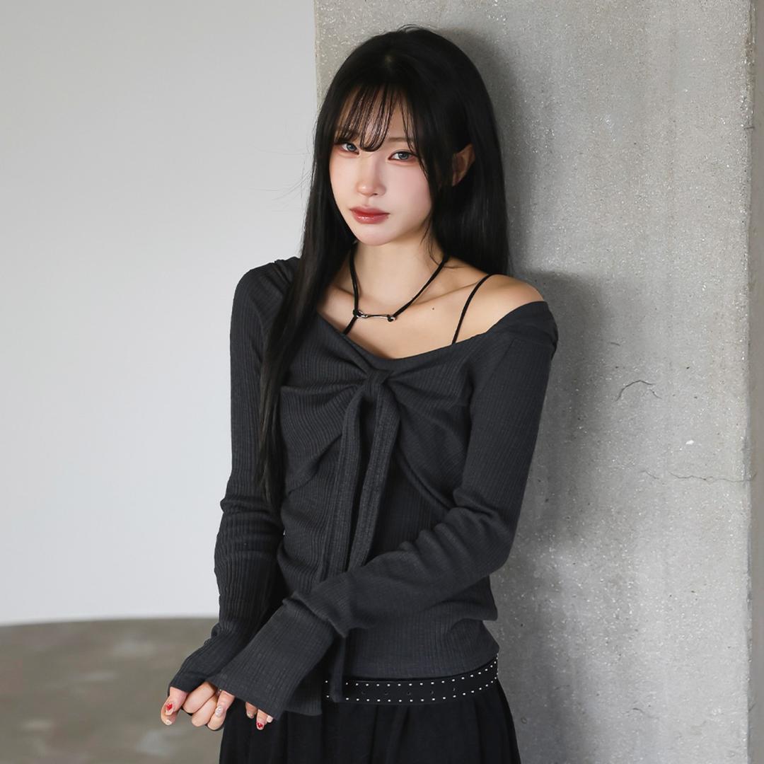 포제킨 후드 리본티셔츠