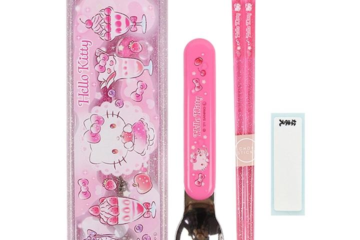 헬로키티 스푼 젓가락 슬라이드 콤비 세트 16.5cm