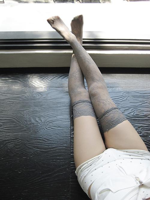 클라따 lace high stocking, 3color