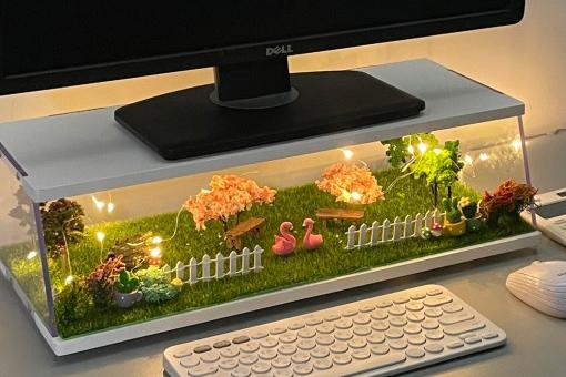 모니터 받침대 서랍 피규어 진열장 데스크테리어 인싸템 3컬러