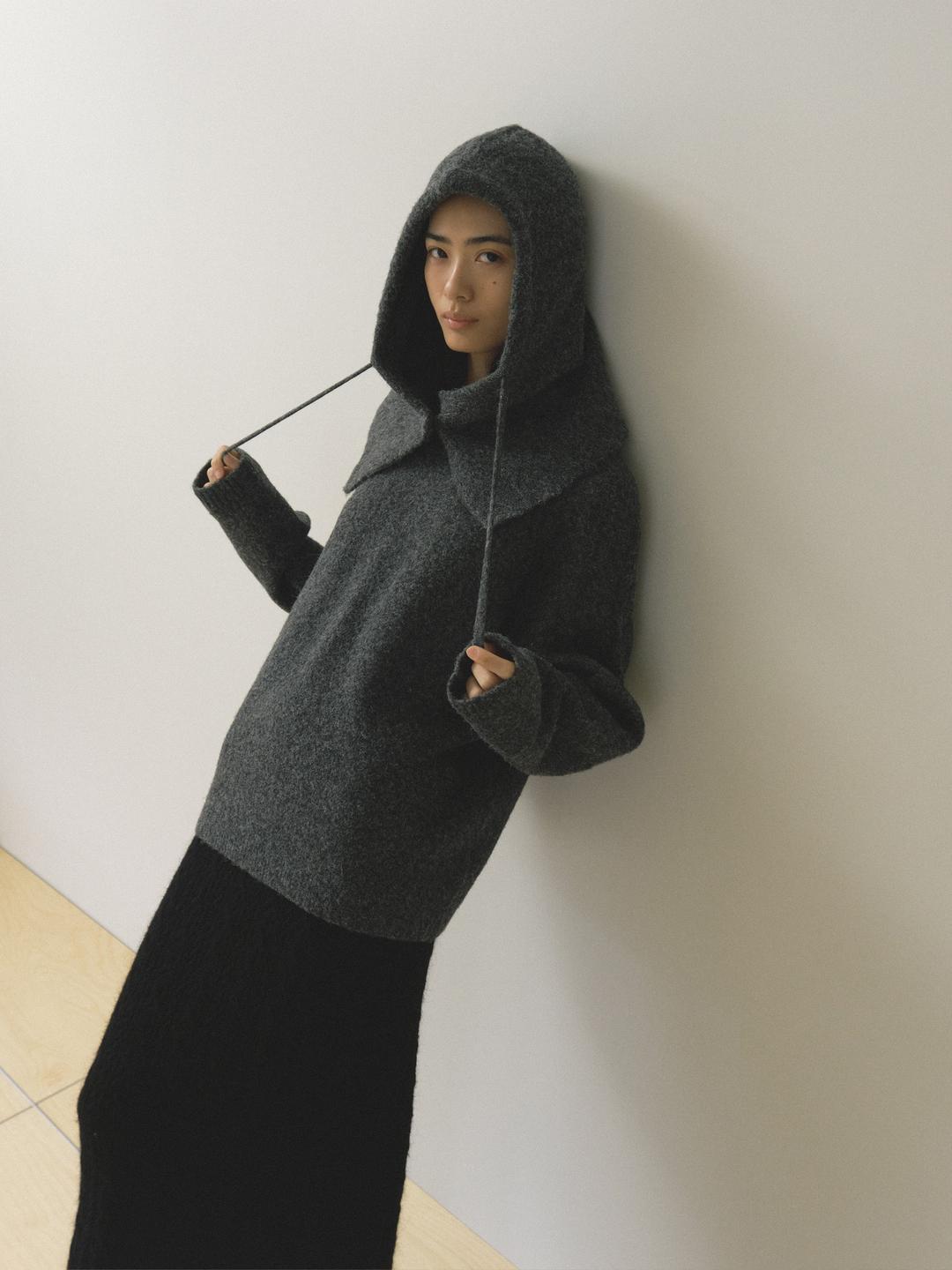 울 블렌드 바라클라바 - 차콜