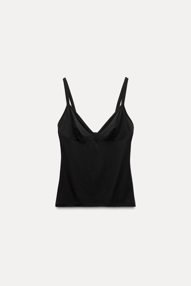 스페인샵 자라 스티치 베스트 탑 3253/816 BLACK