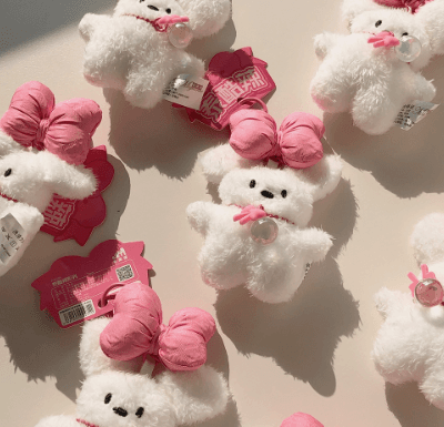 [당일발송] 🎀리본 단 본비🎗️ 키링 미니인형 가방고리 열쇠고리