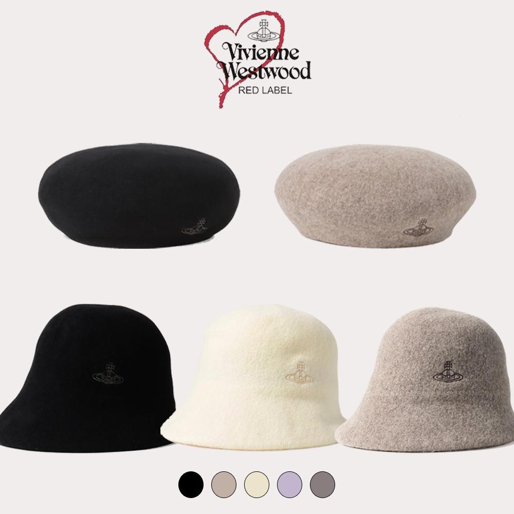 비비안웨스트우드 ORB 로고 버킷햇 베레모 프리사이즈 일본산 여성용 울모자 23FW