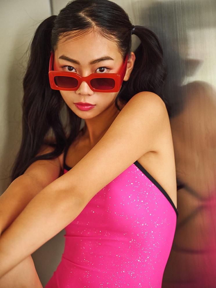 블랙라인 핑크 은하수 수영복