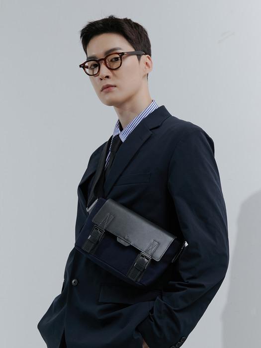 Polygon double baby Sling bag [navy grey]