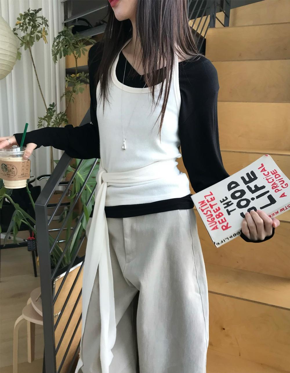 로브 타이 홀터 SLEEVELESS