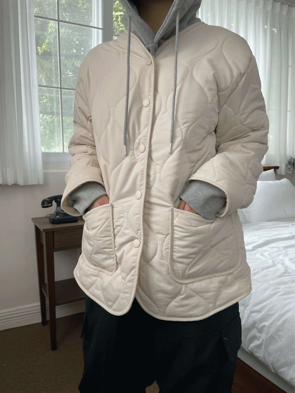 *당일발송 fur quilting jumer (2color)