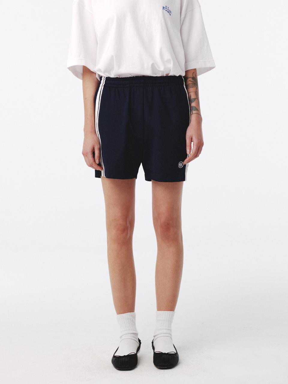 Double Line Track Shorts Navy