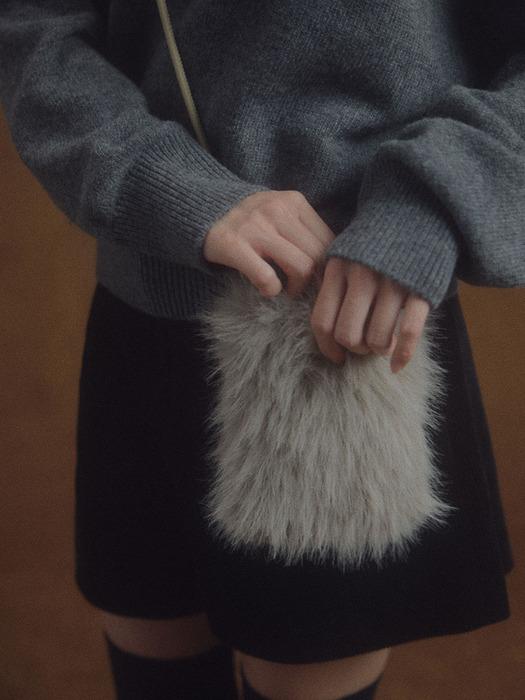 ANTIQUE FUR MINI BAG_GREY