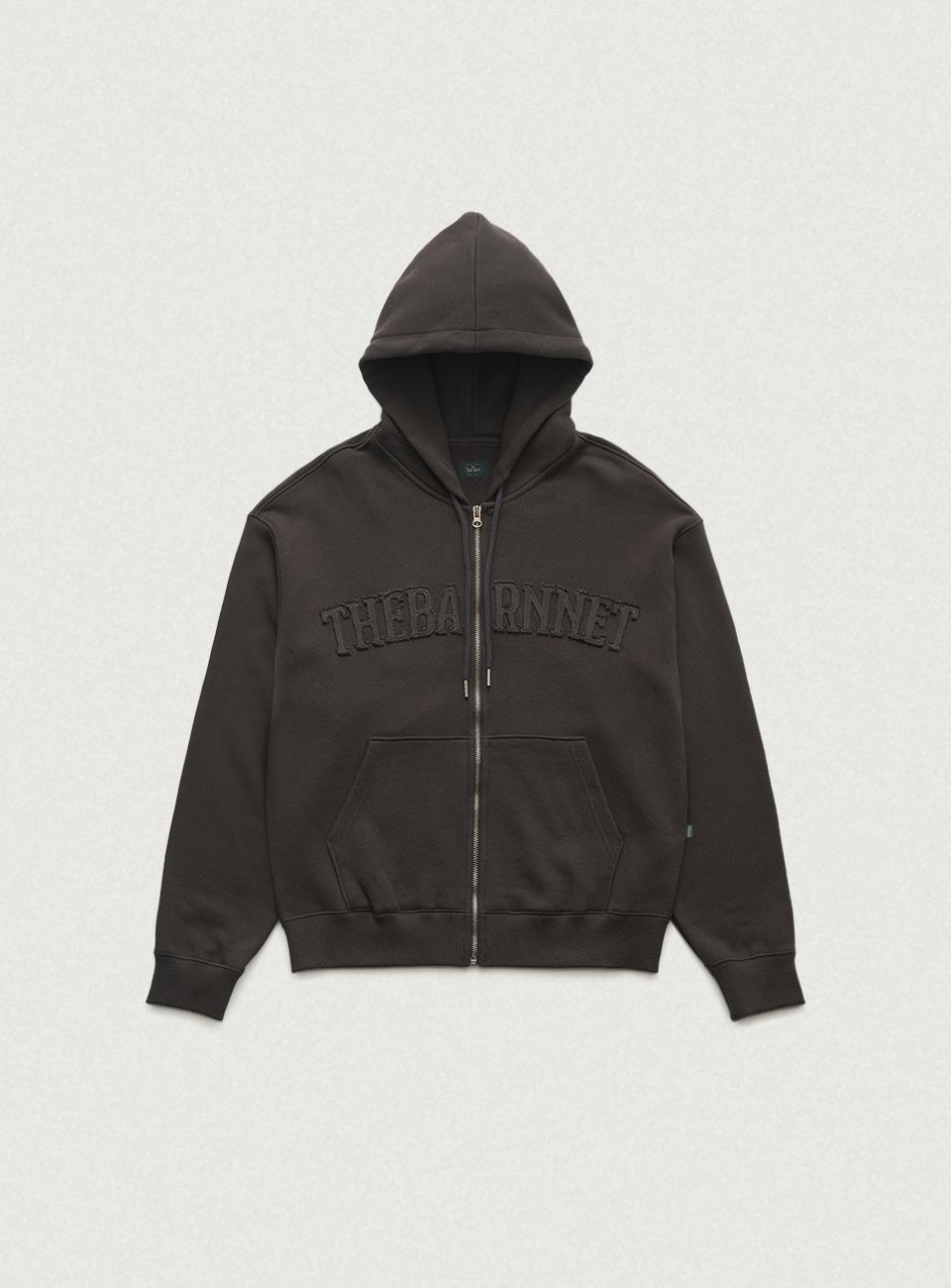 Oversized Forde Sweat Zip-Up Hoodie Jacket_Charcoal