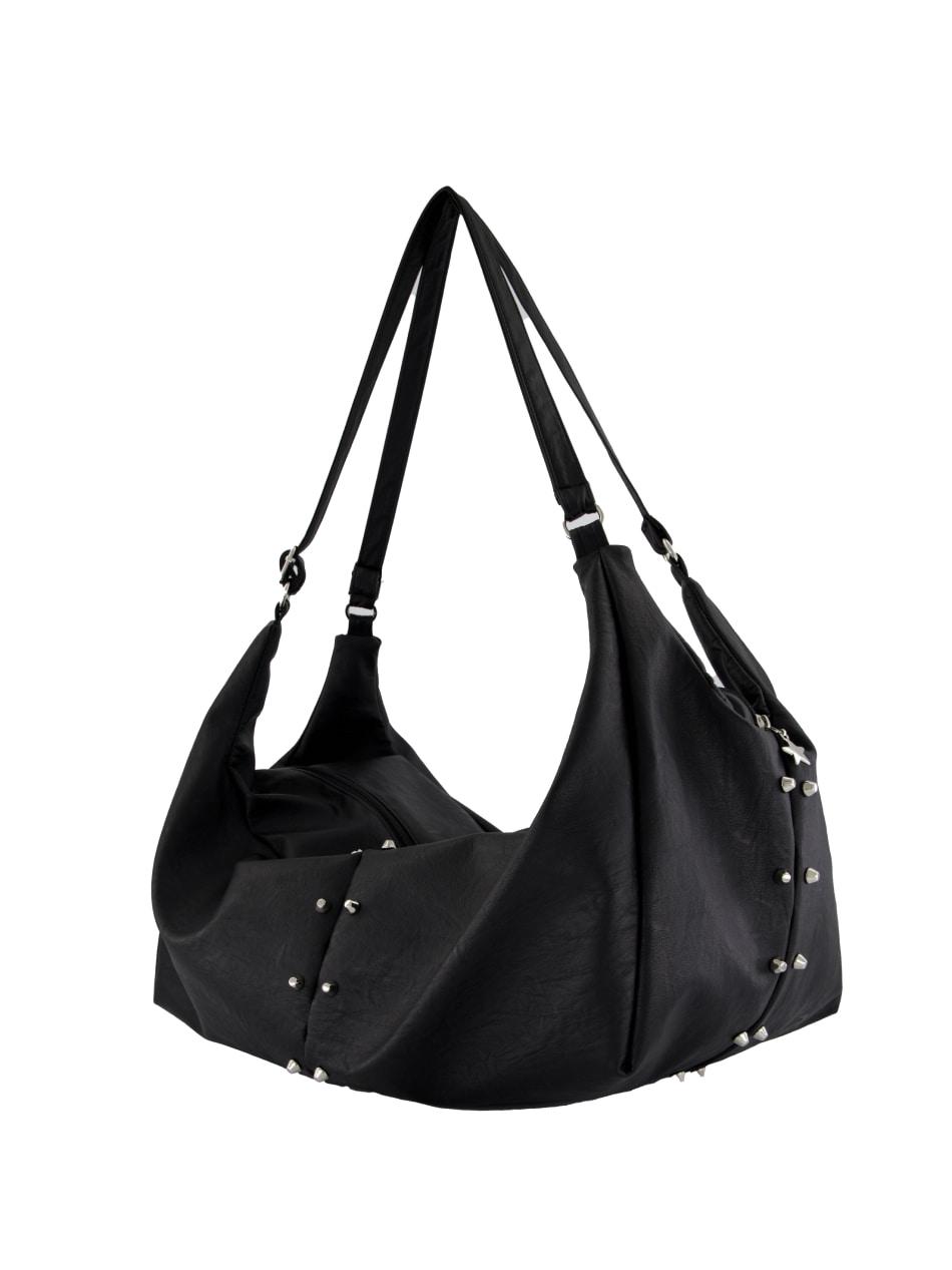 STUDDED TWO-WAY BIG BAG / BLACK