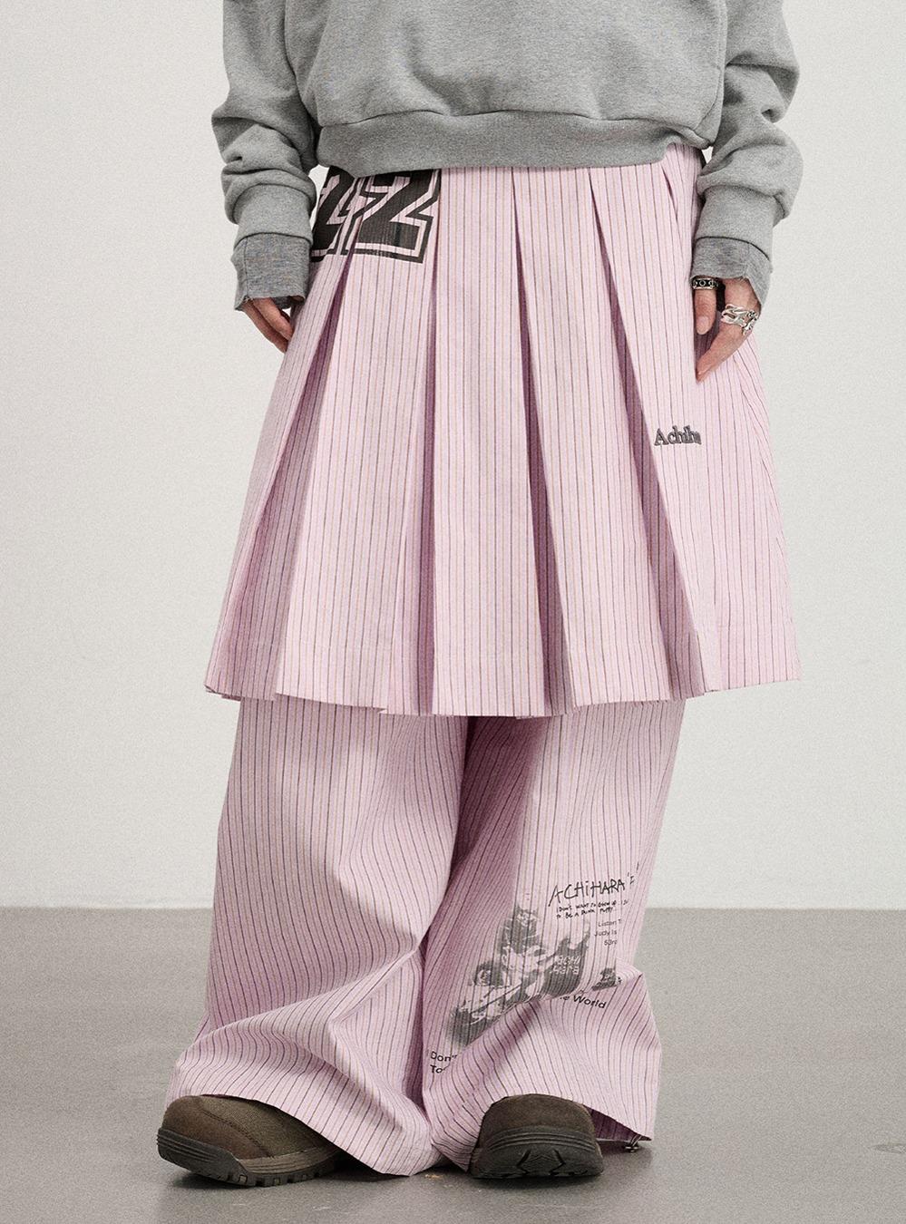 Digital Punk Pleated Skirt (2color)