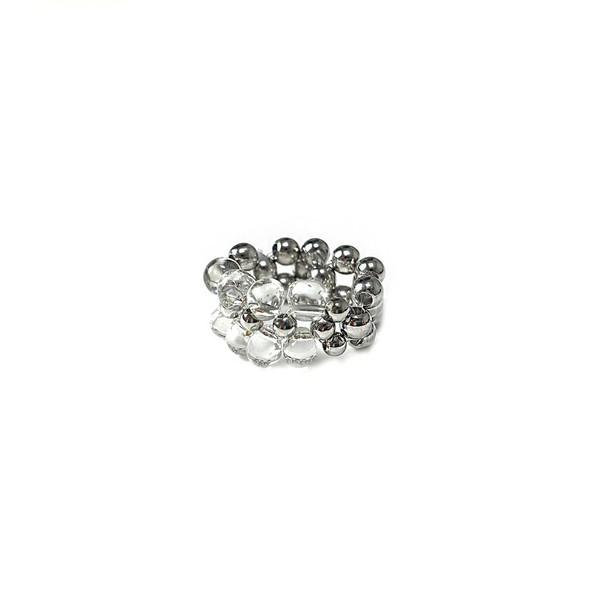 (DAZZLING CLUB) Crystal Flower Ring