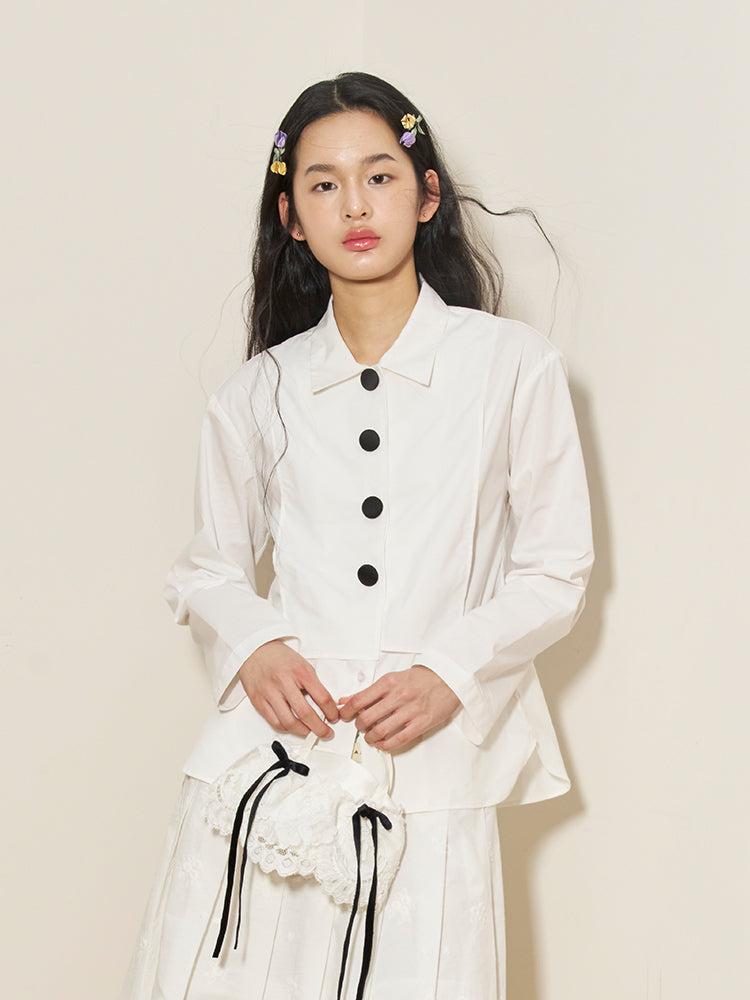 'Quiet Mind' White Layered Shirt