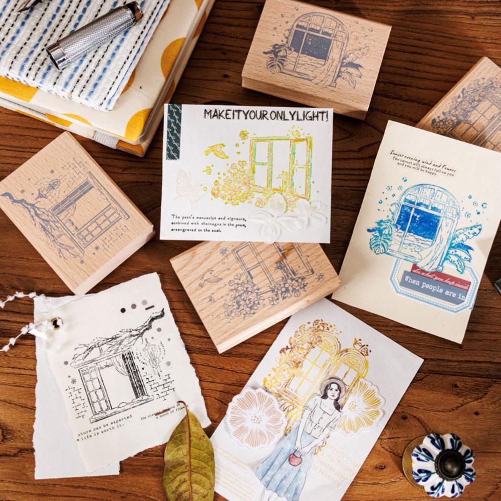 감성 다꾸 사계절 스탬프 도장 4종