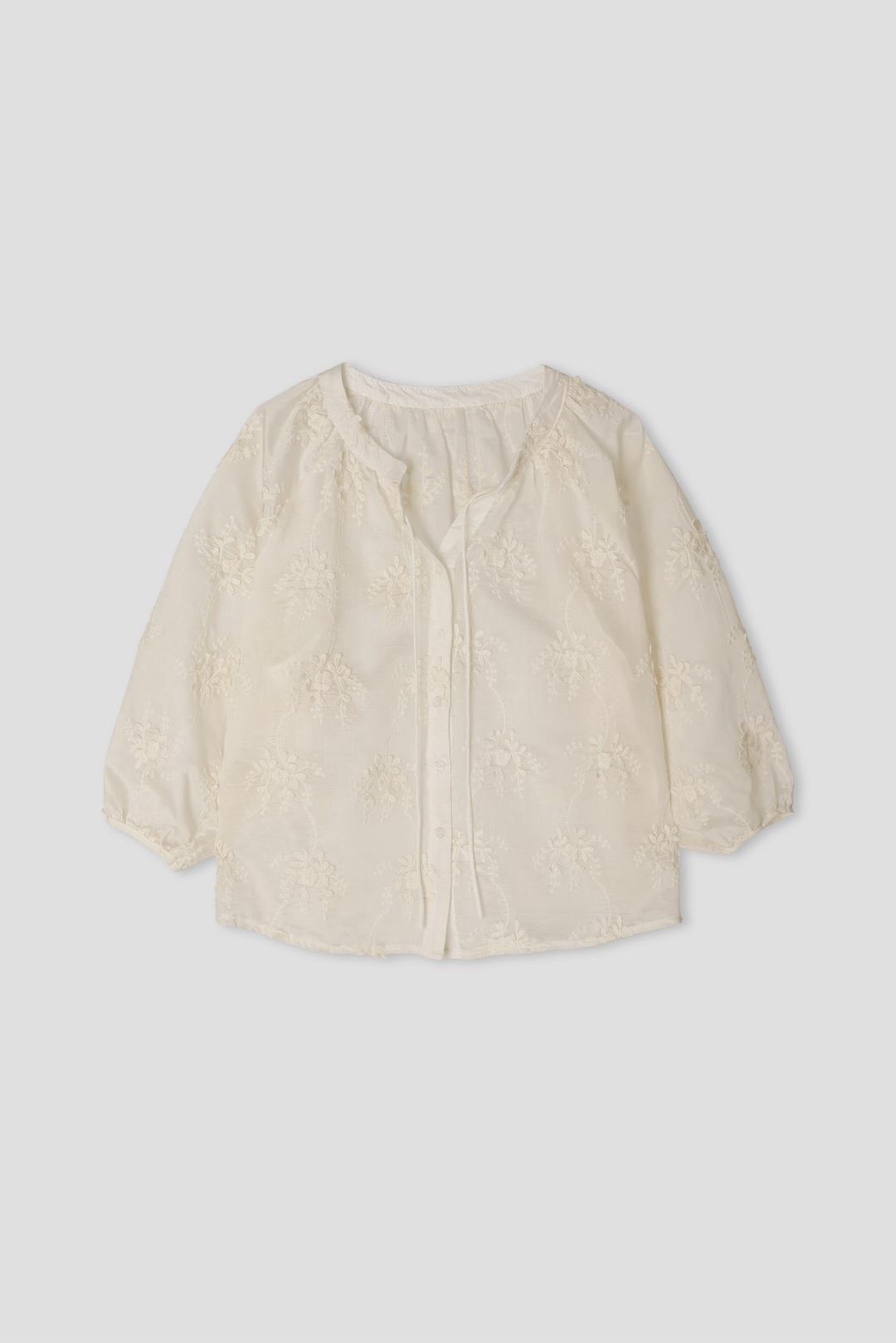 Flower ribbon blouse