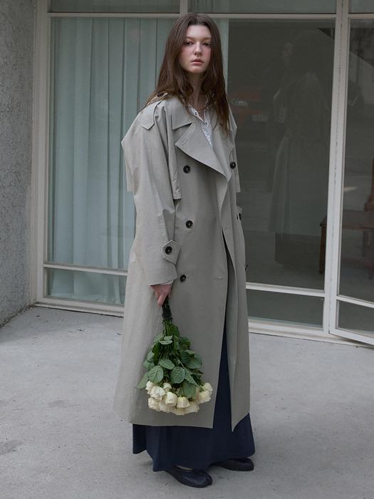 RELAXED DOUBLE BUTTON TRENCH COAT_BEIGE