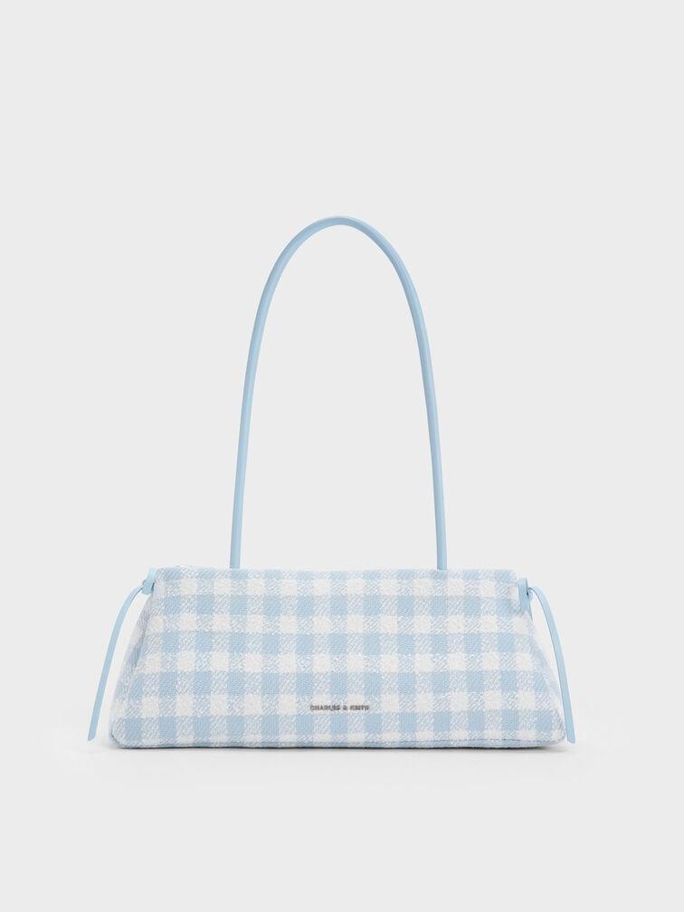 Hazel Gingham Bow Elongated Shoulder Bag