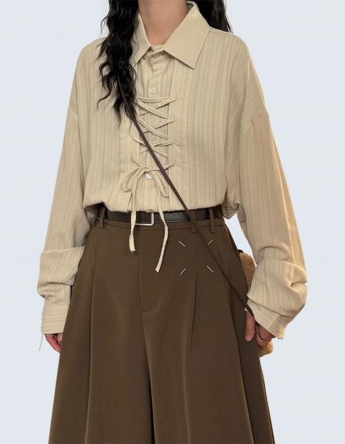 Strap Fake Two-Piece Design Shirt