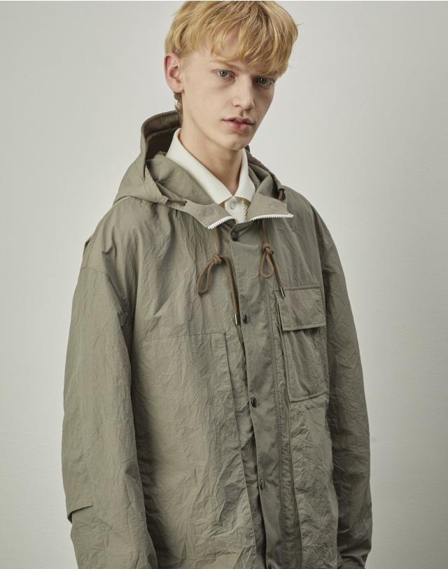 다크베이지 크리즈 후디 숏점퍼