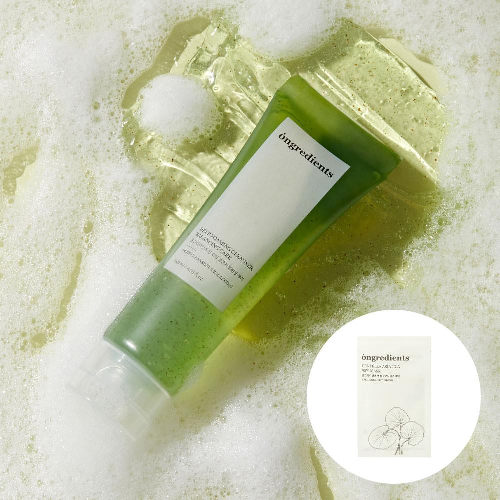 온그리디언츠 어성초 딥 포밍 젤 클렌저 클렌징폼 120ml 민감성피부 유수분 밸런스+ 병풀 마스크팩 1매