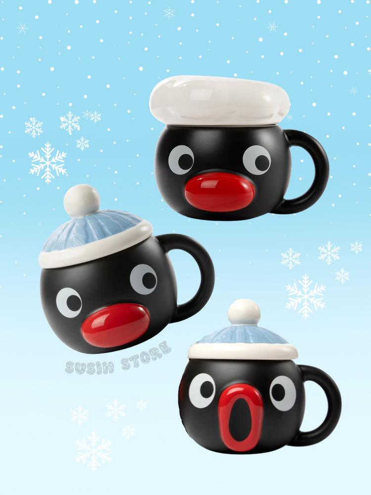 수심 Pingu Winter Mug(3 Type) 핑구 윈터 머그 선물 유니크 도자기