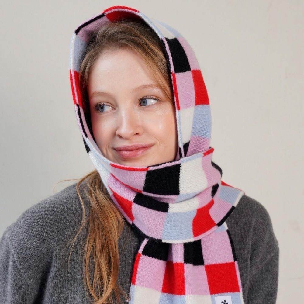 Multi Color Block Wool Muffler