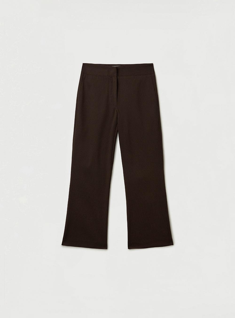 STRIPE CAPRI PANTS - BROWN