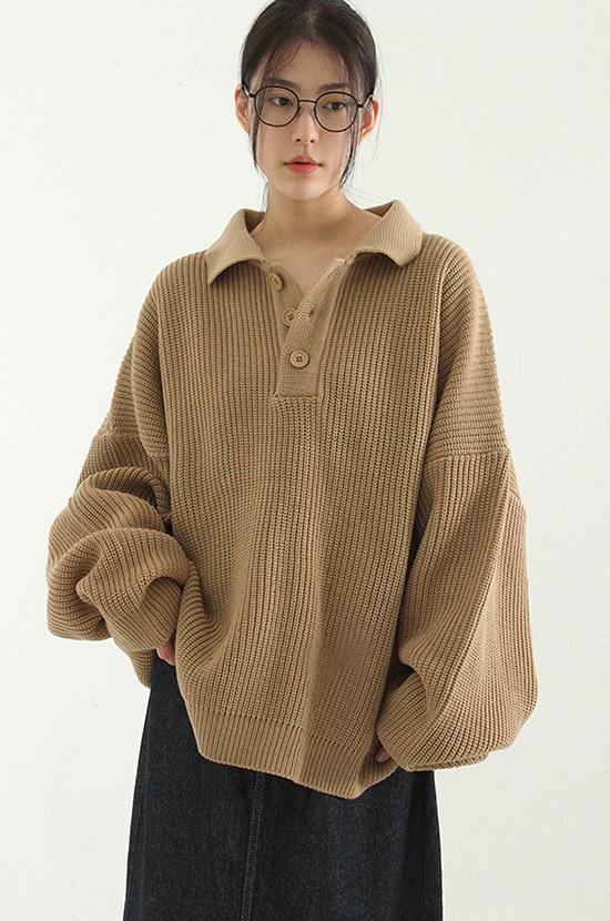 heavy collar neck knit (unisex)