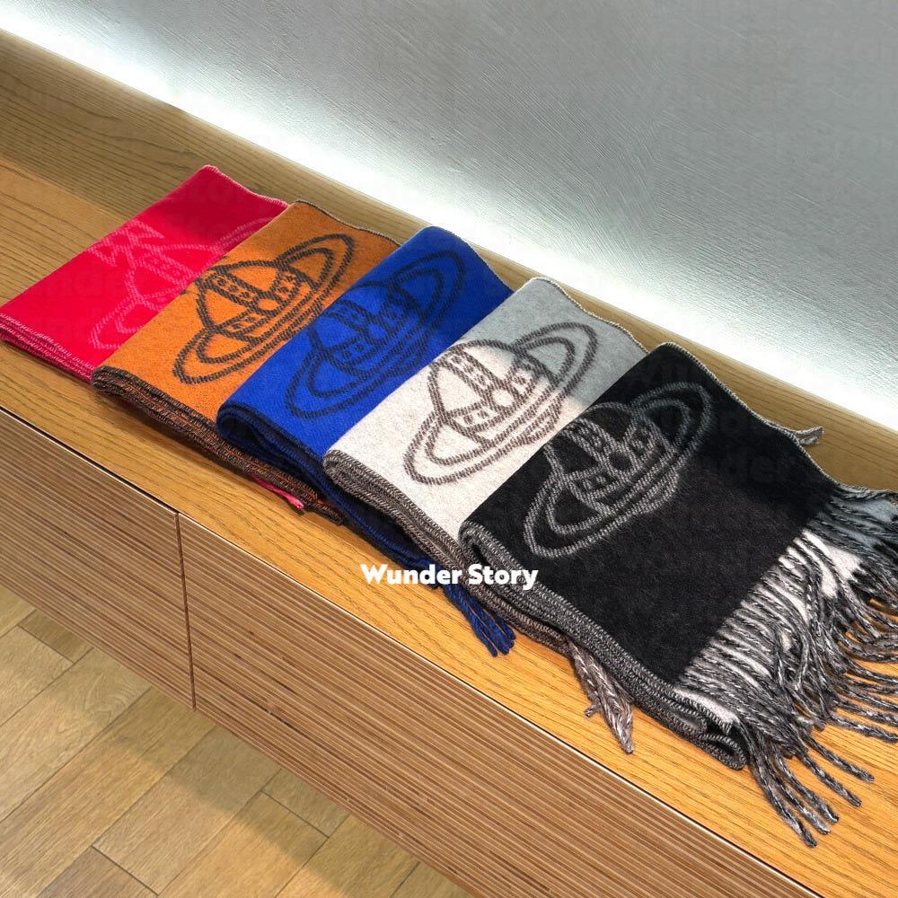 비비안웨스트우드 빅 ORB 로고 울 머플러 리버시블 목도리 24FW