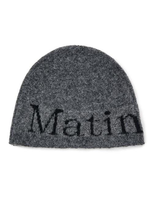 MATIN LOGO BOUCLE KNIT BEANIE IN CHARCOAL