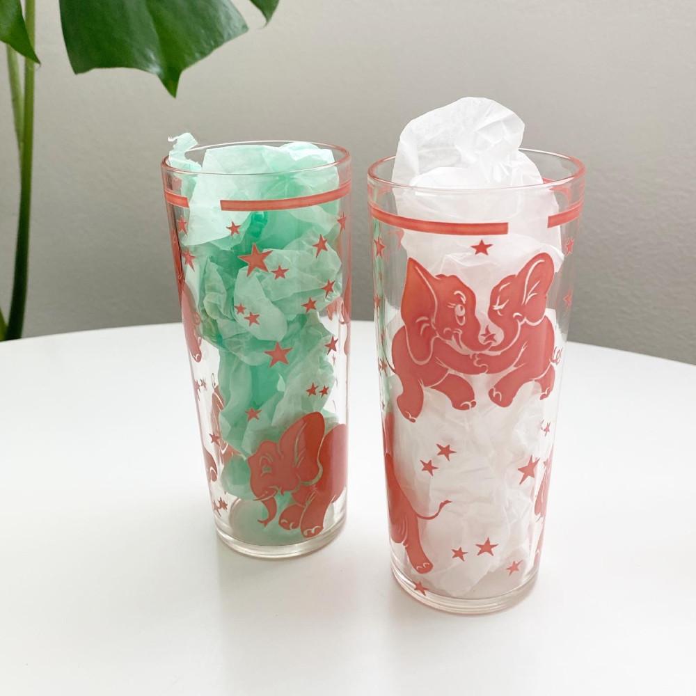 [중고] 헤이즐아틀라스 핑크코끼리 유리컵