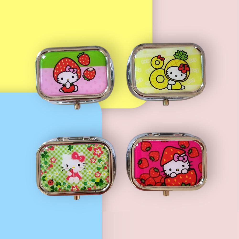 키티 미니 거울 악세사리 보관함 틴케이스 주얼리 반지 귀걸이 보관함